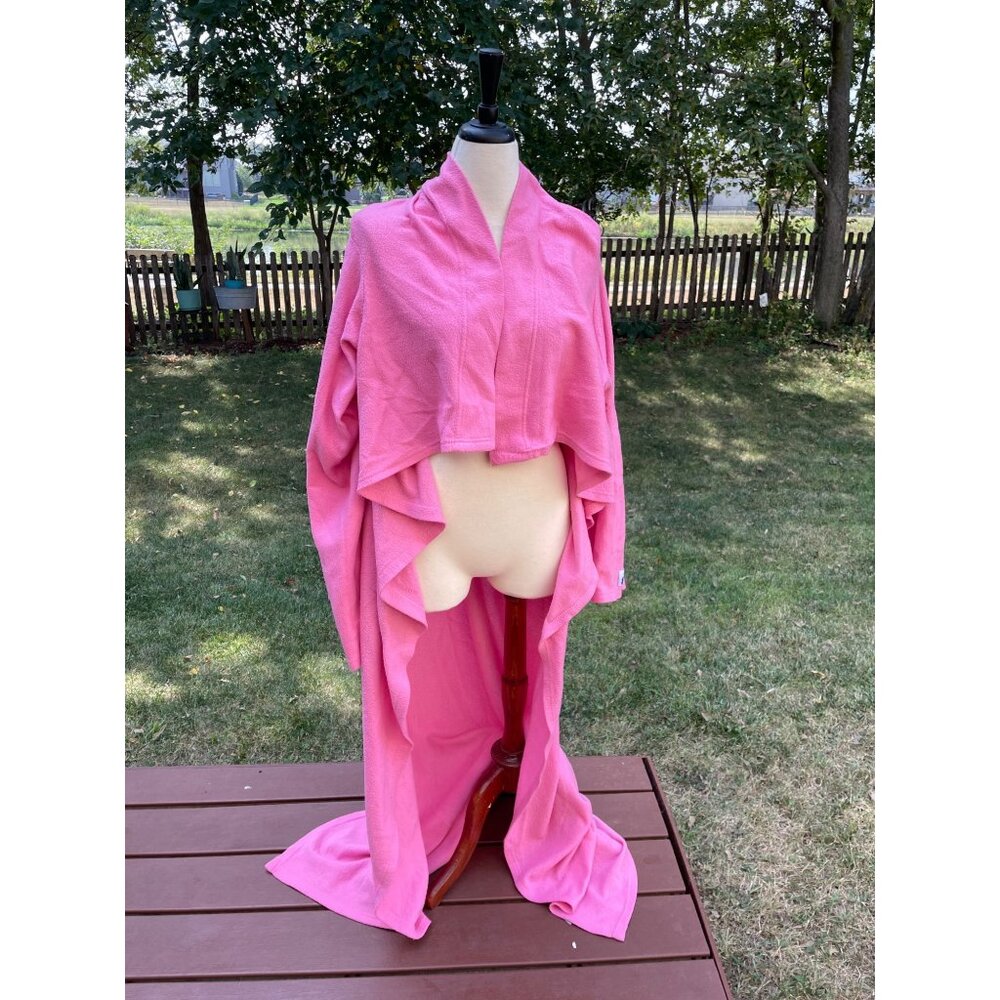Snuggie Pink Fleece Wearable Blanket With Sleeves Extra Large Y2K Comfy